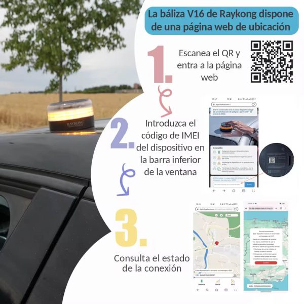 V16 DGT Approved Emergency Beacon  - Baliza V16 + Funda + Cargador + Ventosa - Image 2